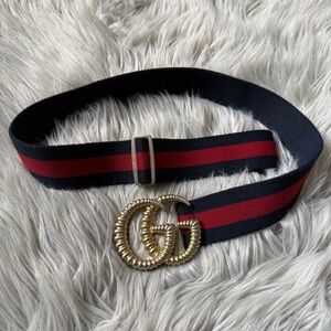 GUCCI Canvas Torchon Double G Web Belt Size 90